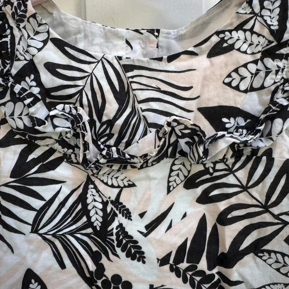 NWOT Janie & Jack 2T Pink, White & Black Ruffle Formal Short Sleeve Blouse